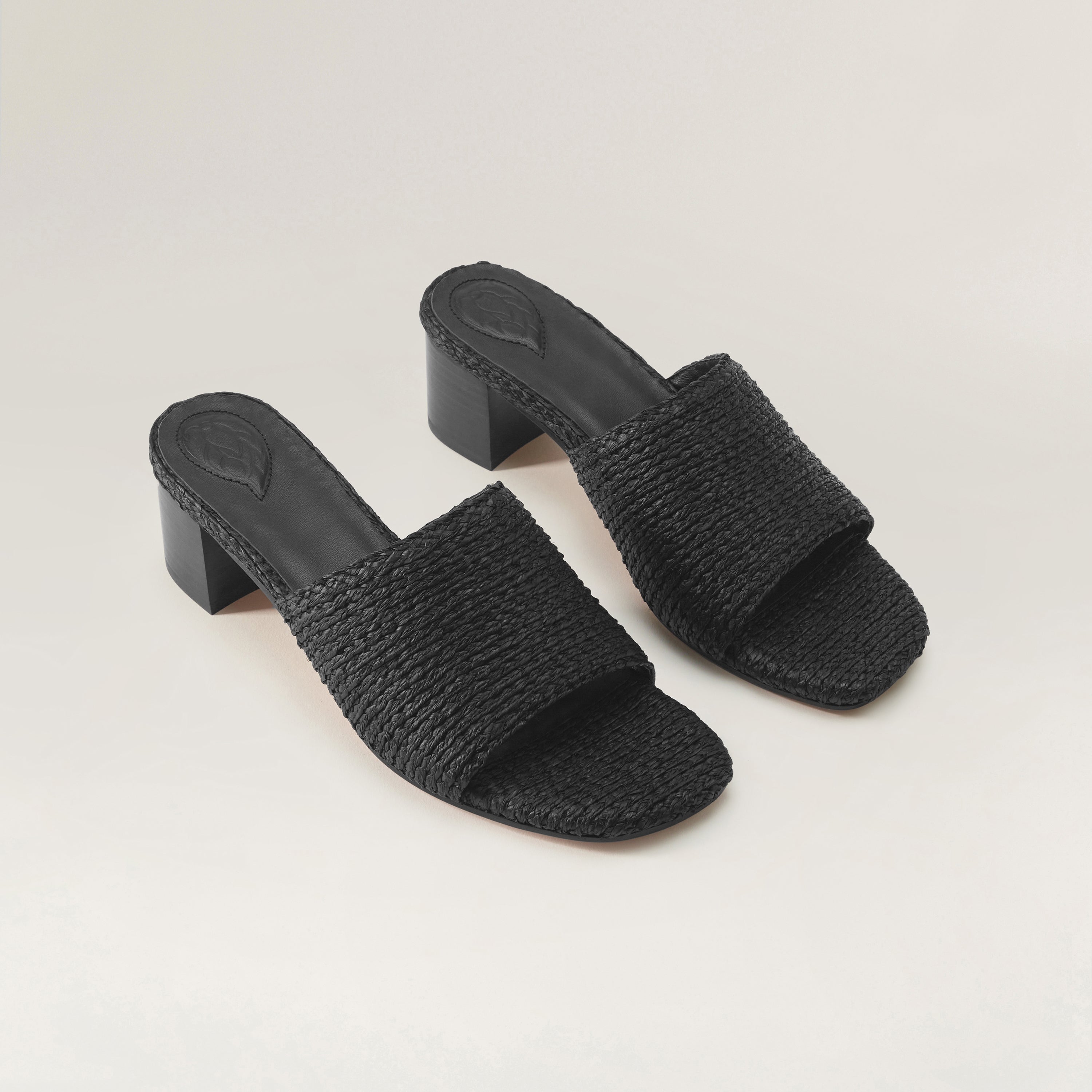 Tira Slide-on Heeled Mules in Charcoal - Helen Kaminski AU