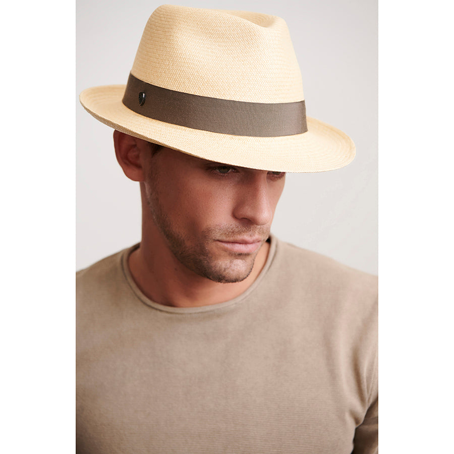 Etienne Oyster Panama Fedora Raffia Hat - Helen Kaminski AU