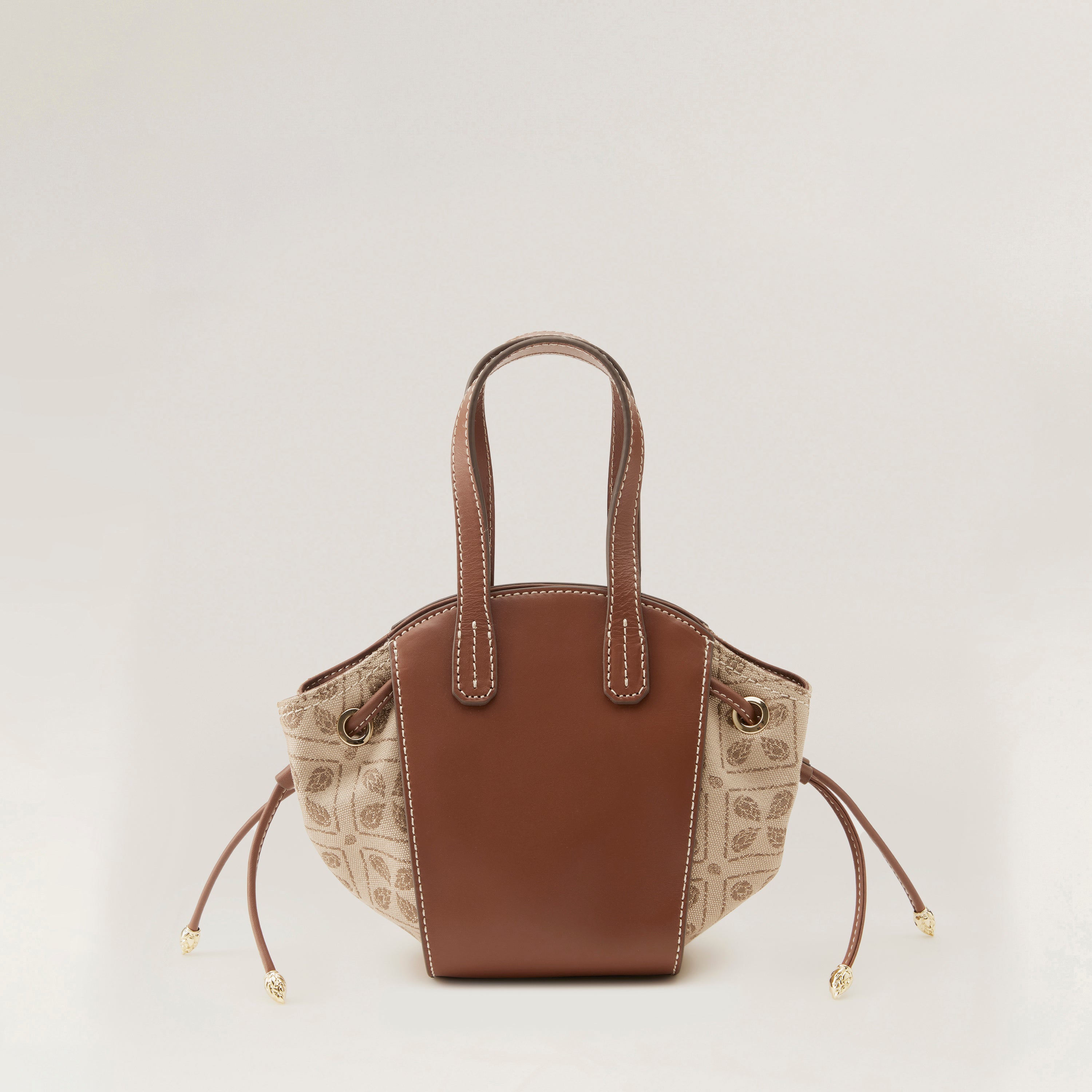 Allure Mini Tote Bag in Jacquard Latte Cuoio - Helen Kaminski AU