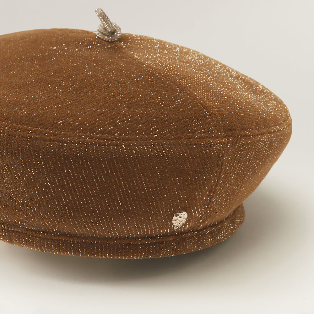 Galileo Classic Beret Hat in Almond Sparkle - Helen Kaminski AU