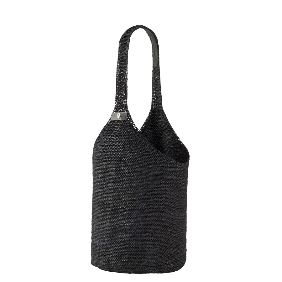 Carillo Raffia Sac Shoulder Bag in Black - Helen Kaminski AU