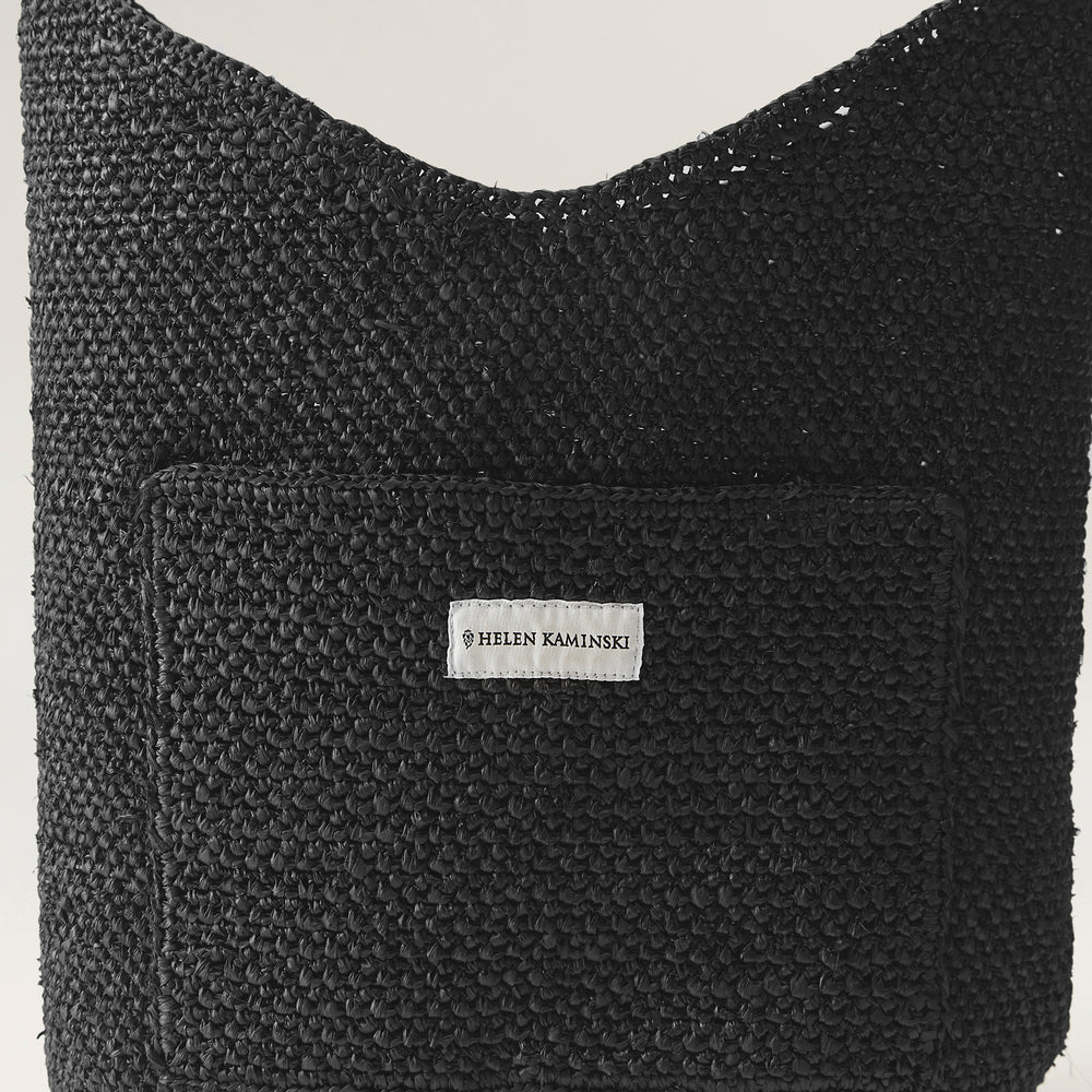 Carillo Raffia Sac Shoulder Bag in Charcoal - Helen Kaminski AU