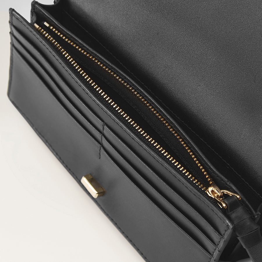 Adelie Clutch Wallet Bag Black Charcoal - Helen Kaminski AU