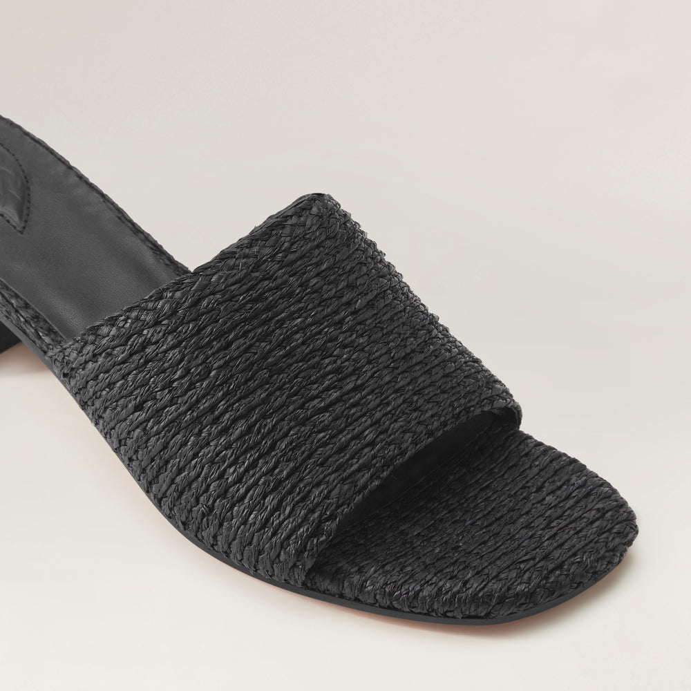 Tira Slide-on Heeled Mules in Charcoal - Helen Kaminski AU