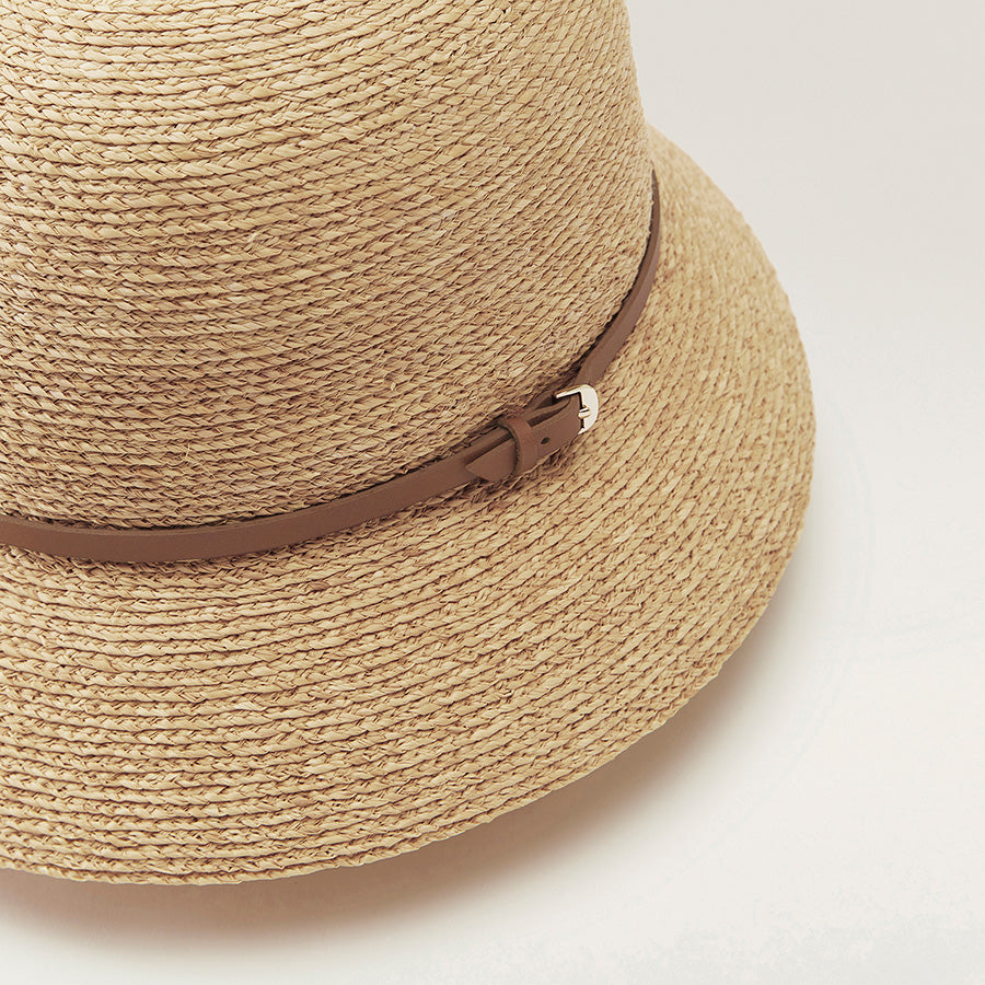Besa 6 Raffia Cloche Hat in Natural Tan - Helen Kaminski AU